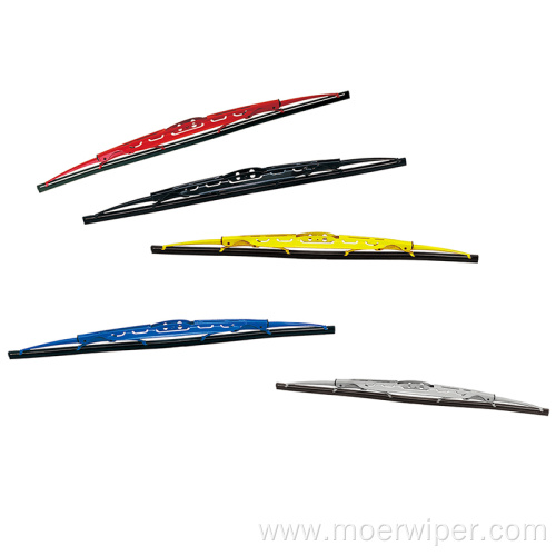 Colored Windshield Chromed Double Wiper Blades